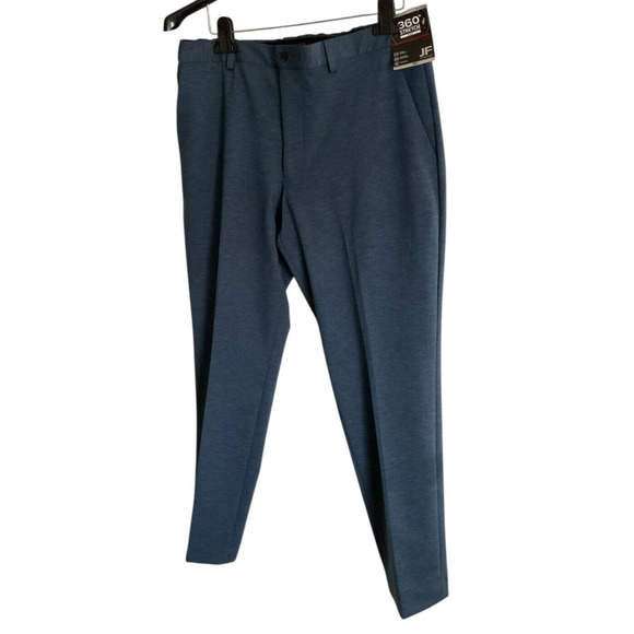J Ferrar Mens 36 Dark Teal Blue Dress Pants Slim Fit 360 36 Stretch Knit Reg New - Picture 1 of 12